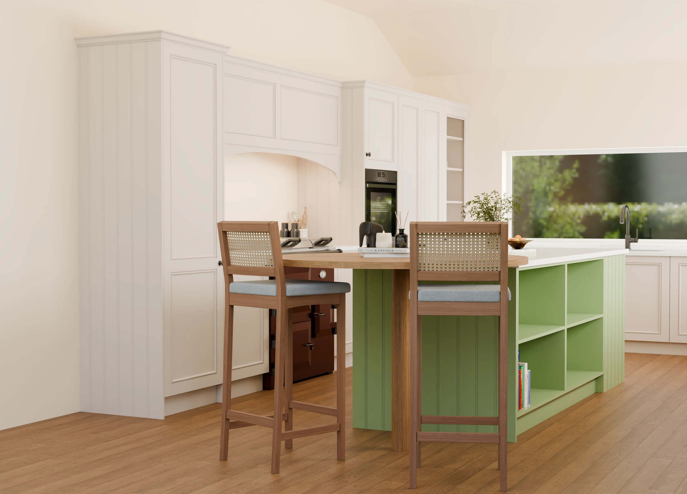 Warm white kitchen, third view